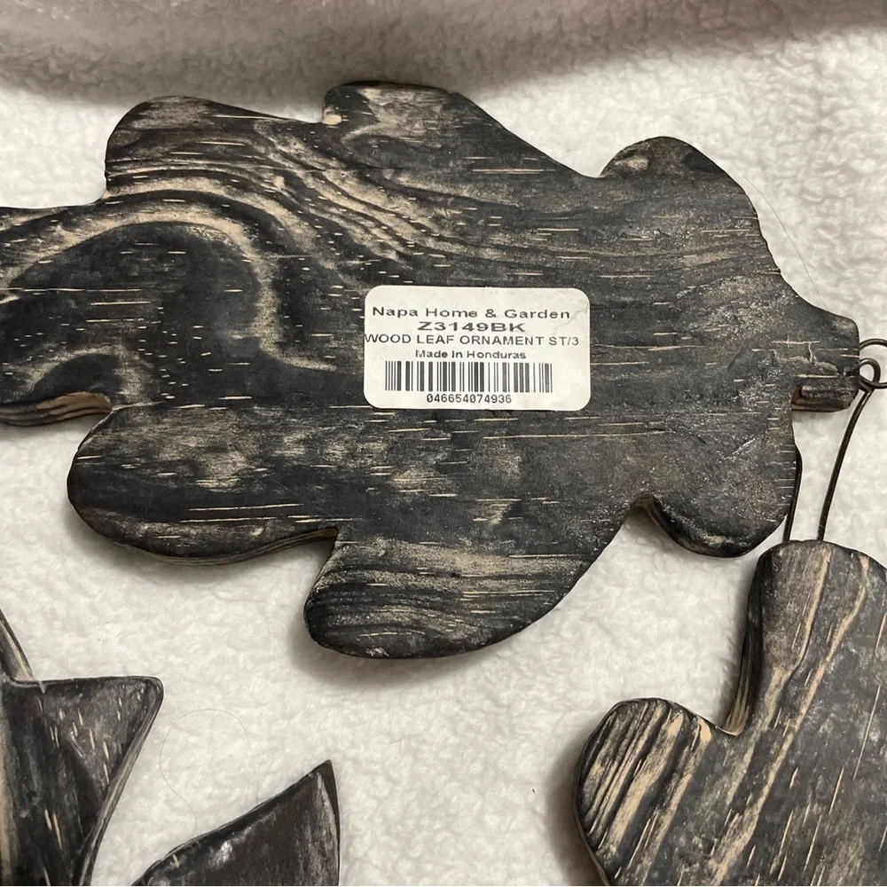 Napa Home & Garden Set Of 3 Wood Leaf Ornaments- Oak, Maple